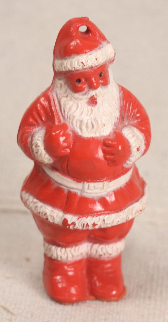 Lot 187 - Vintage Irwin Hard Plastic Santa Claus On Skis Candy Container Christmas Ornament With Open Toy Sack, Circa 1940s Missing Skis, U.S.A..