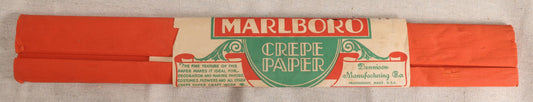 Lot 189 - Vintage Dennison Marlboro Orange Crepe Paper Roll With Original Label, Dennison Manufacturing Co., Framingham, Massachusetts, U.S.A..