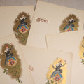 Lot 191 - Grouping Of Five Antique Blank Menu Sheets With "Biere Du Lion" ("Lion Beer") Beer Advertising Graphic, Clown Figure With Beer Glasses And Hop Vine, Plus One Additional Sheet With Losses