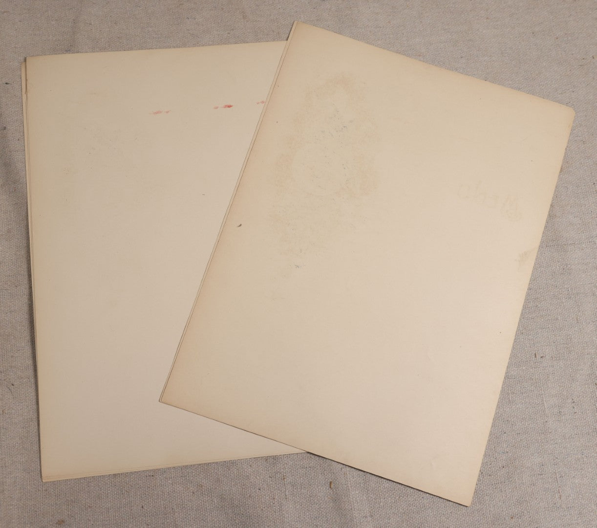 Lot 191 - Grouping Of Five Antique Blank Menu Sheets With "Biere Du Lion" ("Lion Beer") Beer Advertising Graphic, Clown Figure With Beer Glasses And Hop Vine, Plus One Additional Sheet With Losses