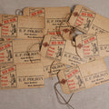 Lot 192 - Grouping Of 14 Antique Red Seal Pure White Lead Paint Advertising Shipping Tags From E.F. Folsom, East Grafton, New Hampshire