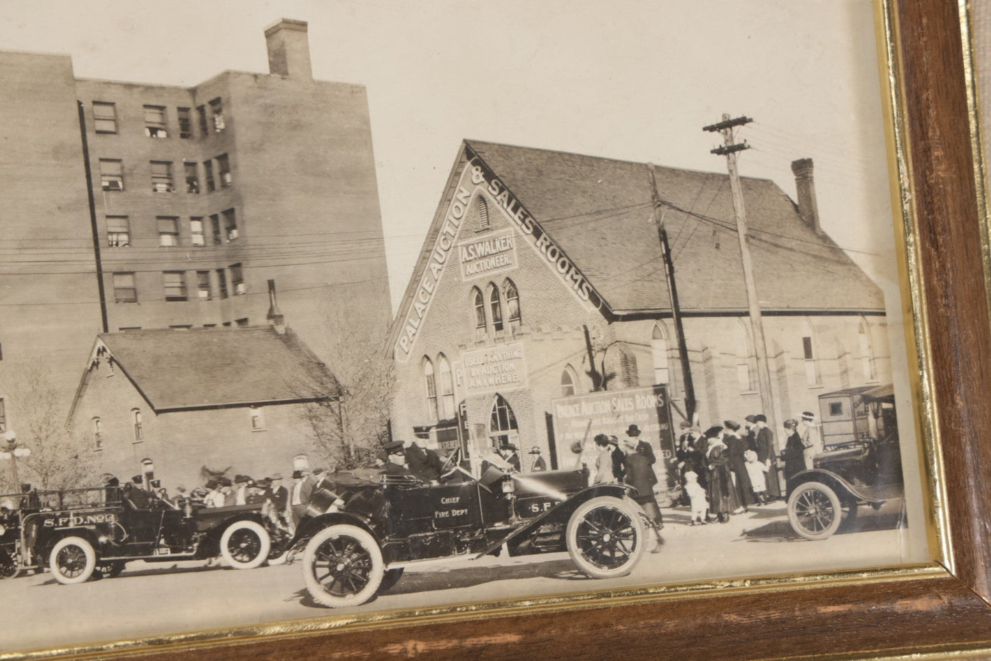 Lot 204 - Antique Framed Panoramic Photograph Of The Saskatoon Fire Department On 3rd Avenue South, Saskatoon, Saskatchewan, Canada, Circa 1917