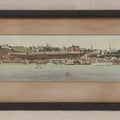 Lot 205 - Antique Framed Color Panoramic Print Of Quebec City, Canada, Viewed From The St. Lawrence River, 19-3/4" x 6-3/4"