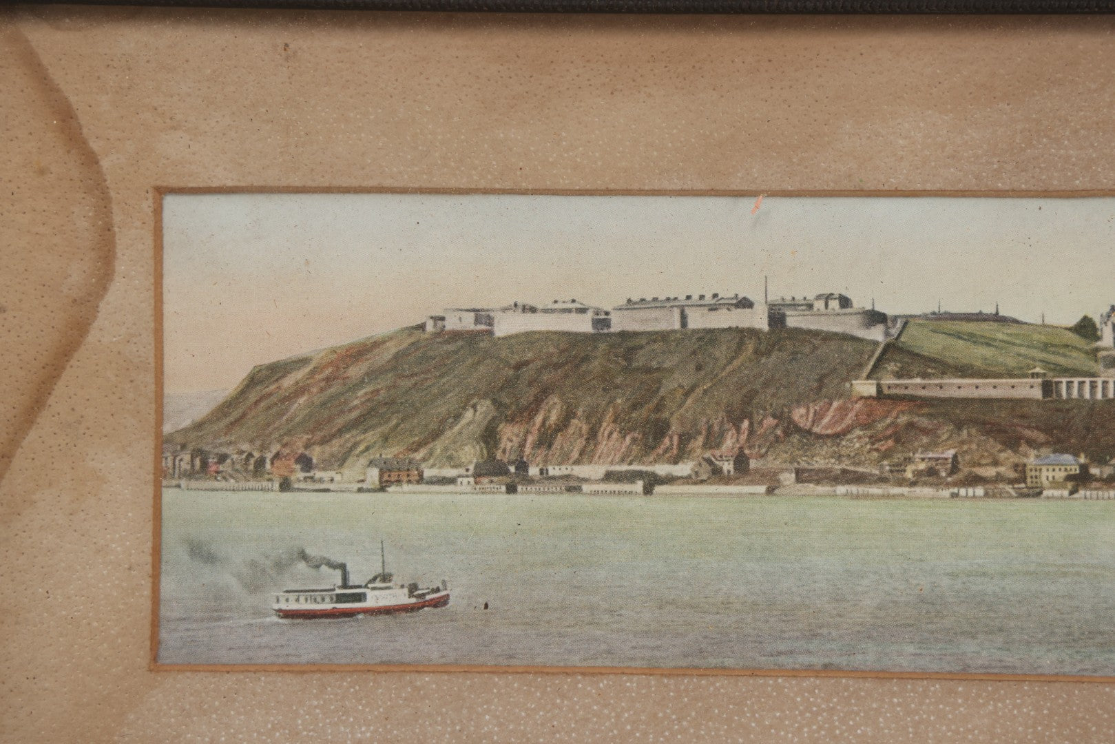 Lot 205 - Antique Framed Color Panoramic Print Of Quebec City, Canada, Viewed From The St. Lawrence River