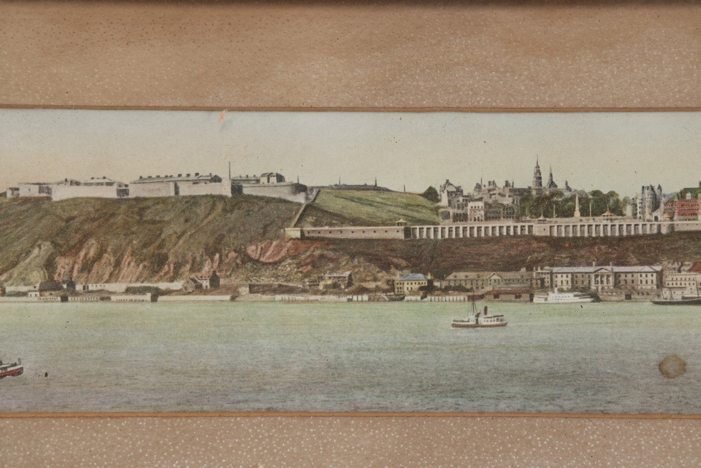 Lot 205 - Antique Framed Color Panoramic Print Of Quebec City, Canada, Viewed From The St. Lawrence River