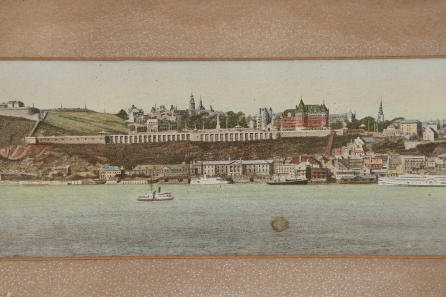 Lot 205 - Antique Framed Color Panoramic Print Of Quebec City, Canada, Viewed From The St. Lawrence River