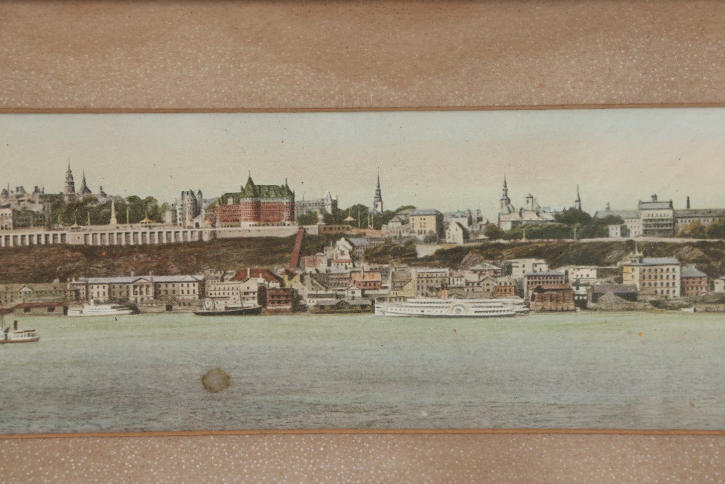 Lot 205 - Antique Framed Color Panoramic Print Of Quebec City, Canada, Viewed From The St. Lawrence River