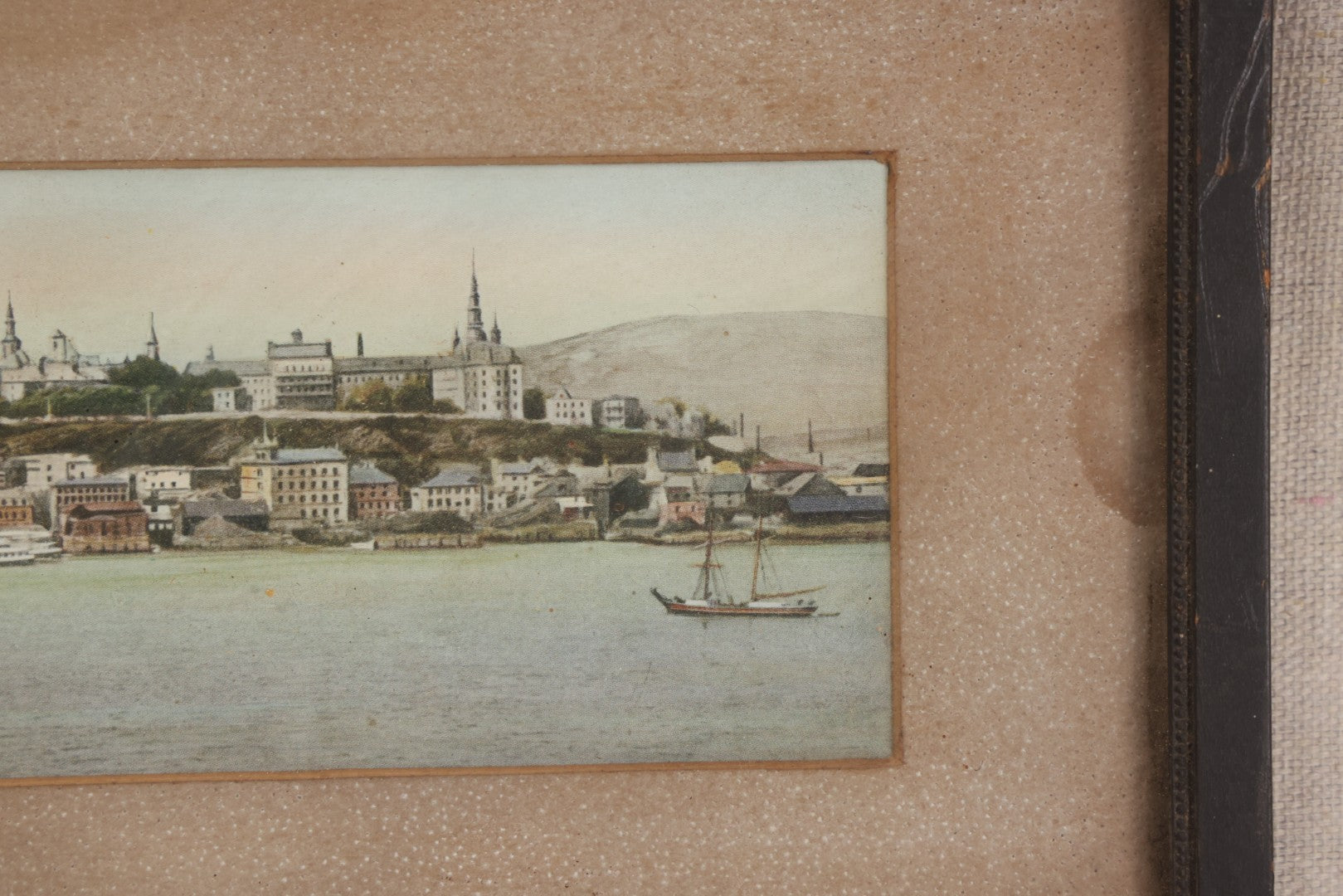 Lot 205 - Antique Framed Color Panoramic Print Of Quebec City, Canada, Viewed From The St. Lawrence River