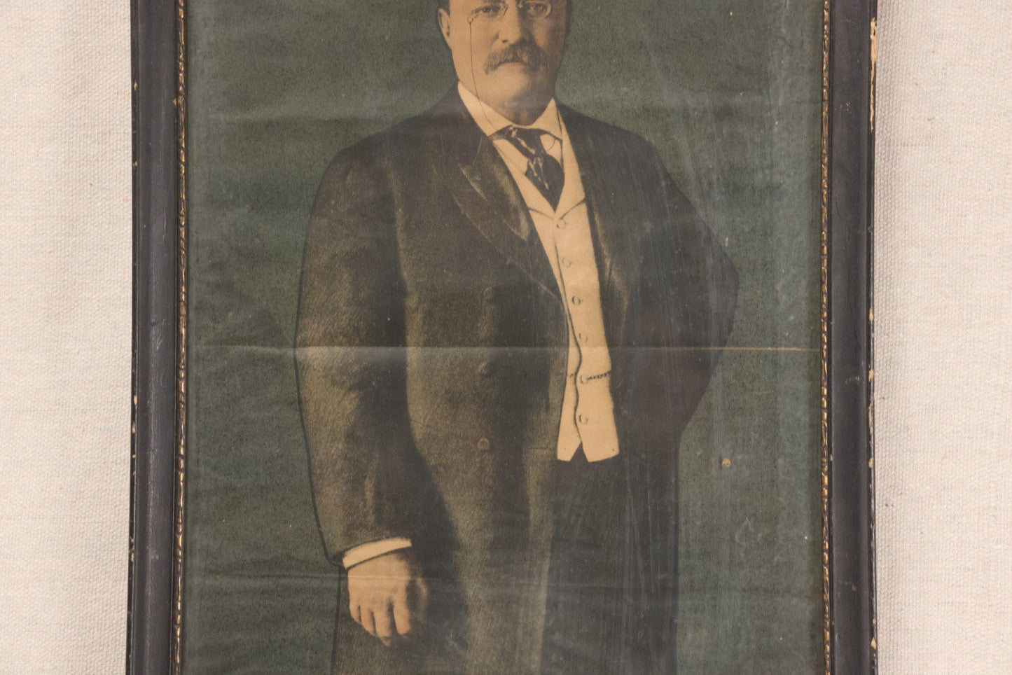 Lot 206 - Antique Framed Portrait Print Of President Theodore Roosevelt, Compliments Of The St. Johnsbury Republican