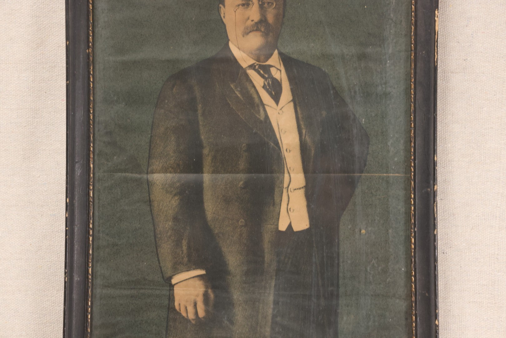 Lot 206 - Antique Framed Portrait Print Of President Theodore Roosevelt, Compliments Of The St. Johnsbury Republican