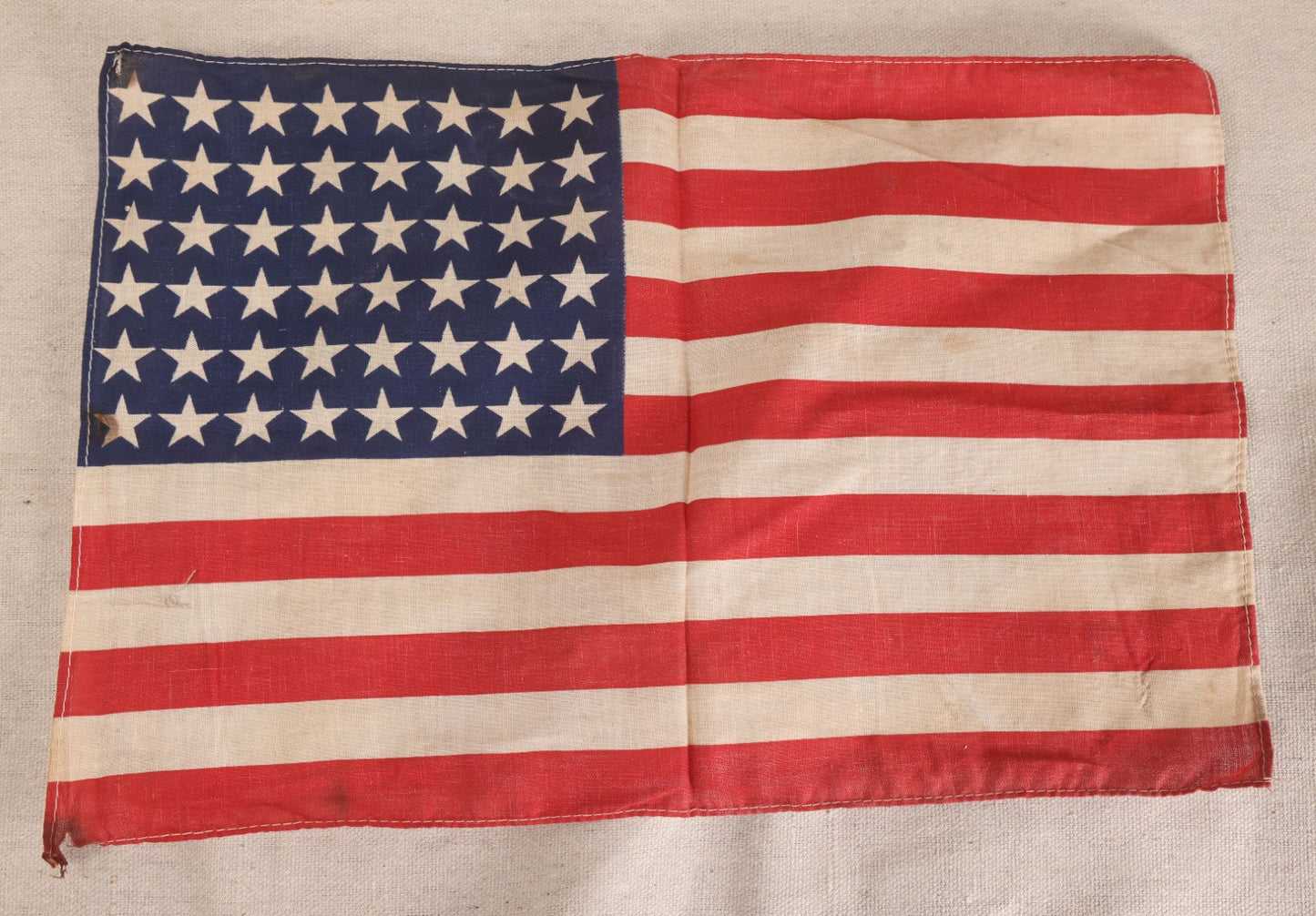 Lot 211 - Grouping Of 4 Vintage 48-Star American Parade Flags, Printed Cotton