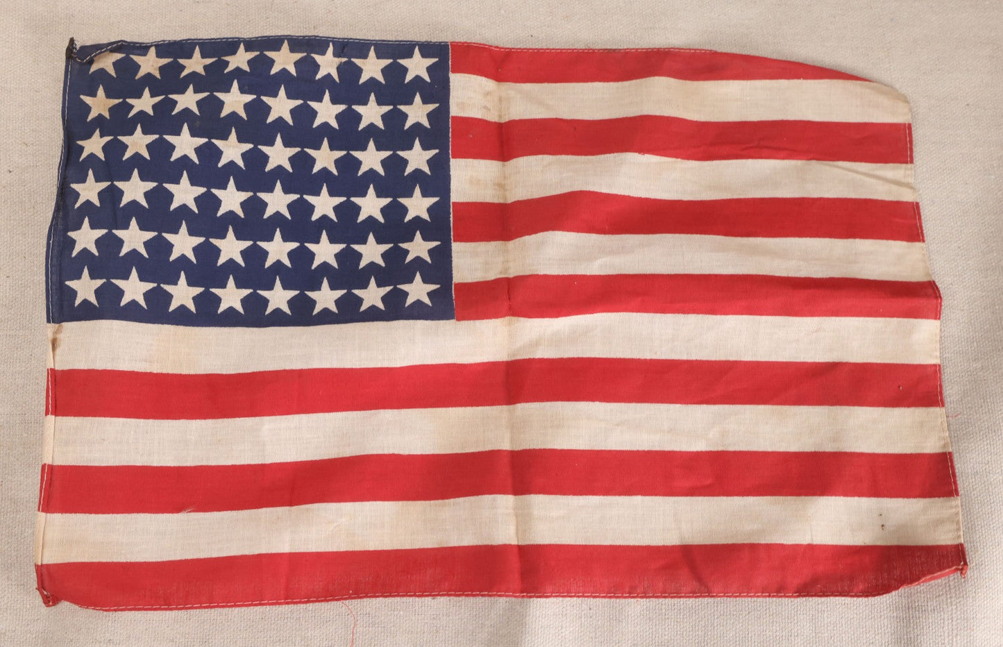 Lot 211 - Grouping Of 4 Vintage 48-Star American Parade Flags, Printed Cotton
