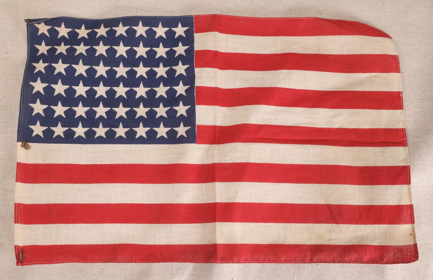 Lot 211 - Grouping Of 4 Vintage 48-Star American Parade Flags, Printed Cotton