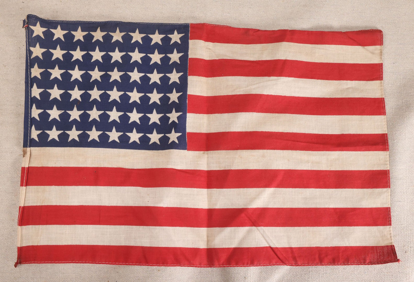 Lot 211 - Grouping Of 4 Vintage 48-Star American Parade Flags, Printed Cotton