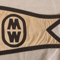 Lot 213 - Vintage Swallowtail Burgee Pennant Yacht Flag With "MW" Monogram, Commodore Uniform Co., New York, 9-3/4" x 5"