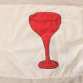 Lot 214 - Vintage Nautical Cocktail Yacht Flag With Red Wine Glass, Dettras Flag Products, Dura-Lite Nylon, 17-1/2" x 12"