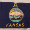 Lot 216 - Vintage State Of Kansas Yacht Flag With State Seal, Sunflower Crest, And "Ad Astra Per Aspera" Motto, 18" x 11-1/4"