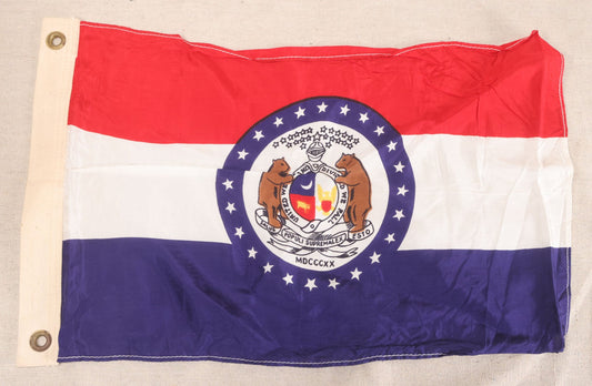 Lot 217 - Vintage State Of Missouri Yacht Flag With State Seal, Bear Supporters, And "Salus Populi Suprema Lex Esto" Motto