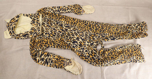 Lot 224 - Vintage Two-Piece Leopard Print Child's Halloween Costume With Attached Tail And Separate Hood