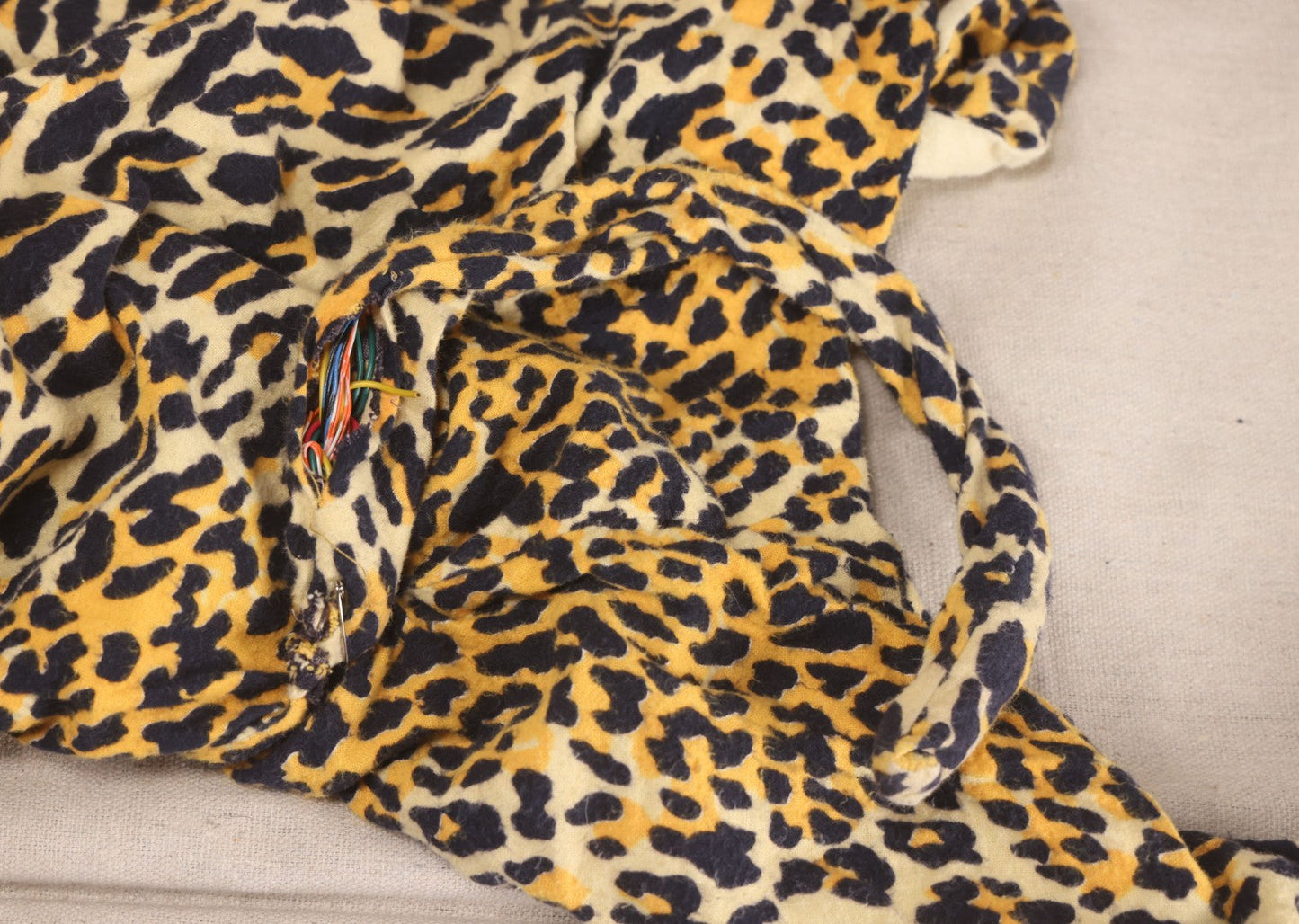 Lot 224 - Vintage Two-Piece Leopard Print Child's Halloween Costume With Attached Tail And Separate Hood