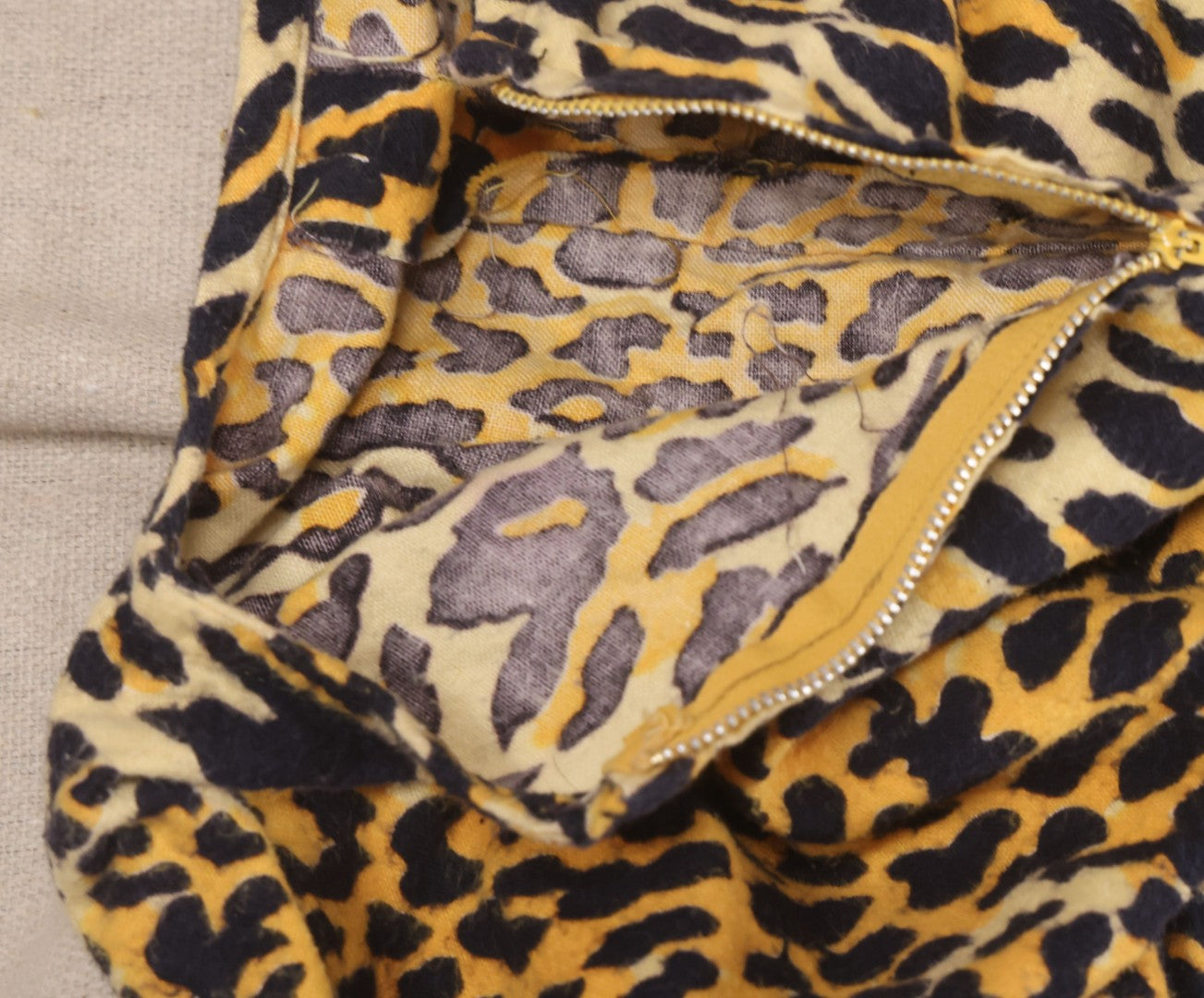 Lot 224 - Vintage Two-Piece Leopard Print Child's Halloween Costume With Attached Tail And Separate Hood