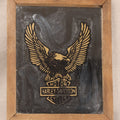 Lot 227 - Vintage Harley-Davidson Motor Cycles Eagle Logo Carnival Prize Mirror In Wood Frame