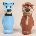 Lot 239 - Pair Of Vintage Plastic Blow Mold Toy Bowling Pins Featuring Huckleberry Hound And Yogi Bear, 7" H