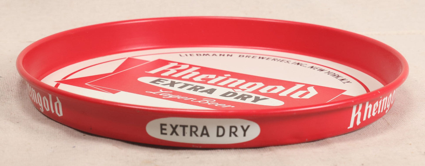 Lot 240 - Vintage Rheingold Extra Dry Lager Beer Metal Advertising Serving Tray, Liebmann Breweries, Inc., New York, New York