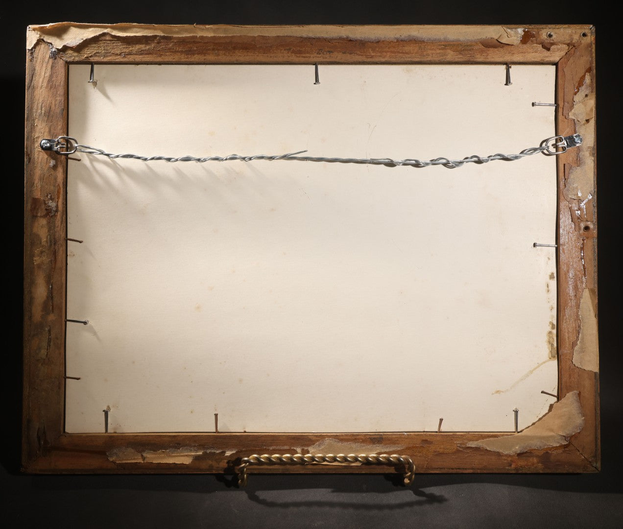 Lot 011 - Antique Hand-Painted Paper Sign, "Dr. Davis / Surgeon Dentist," Black On White, In Carved Wood Frame