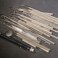 Lot 013 - Grouping Of Vintage Stainless Steel Dental Tools, Made In U.S.A.., Including Clev-Dent, Premierlite, S.S. White, And Kerr Examples, Scalers, Explorers, And Additional Instruments