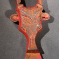 Lot 021 - Vintage Cast Iron Figural Bull Head Bottle Opener Advertising Long Horn Beer With Red-Painted Finish