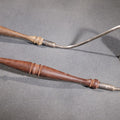 Lot 028 - Pair Of Antique Sterling Silver Candle Snuffers With Turned Wooden Handles, Sold By Gump's Of San Francisco, California, With Mark, 9-3/4" L Each