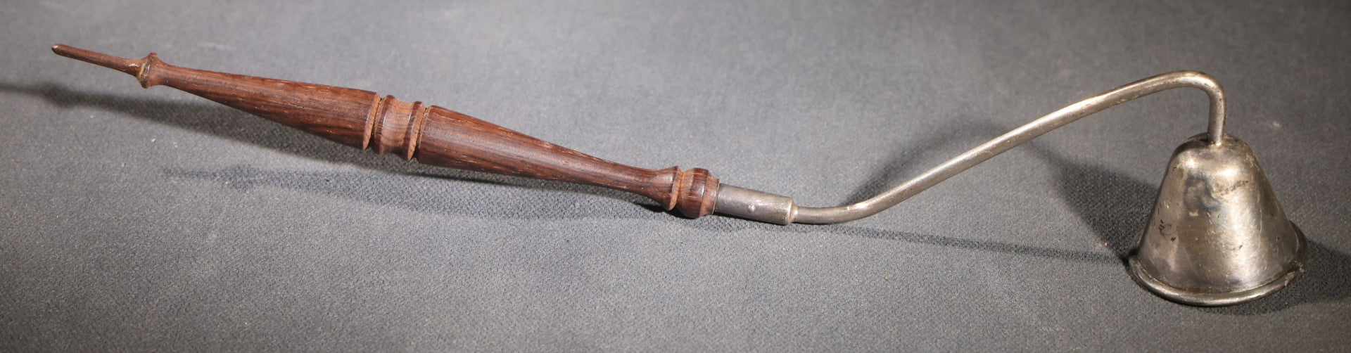 Lot 028 - Pair Of Antique Sterling Silver Candle Snuffers With Turned Wooden Handles, Sold By Gump's Of San Francisco, California, With Mark