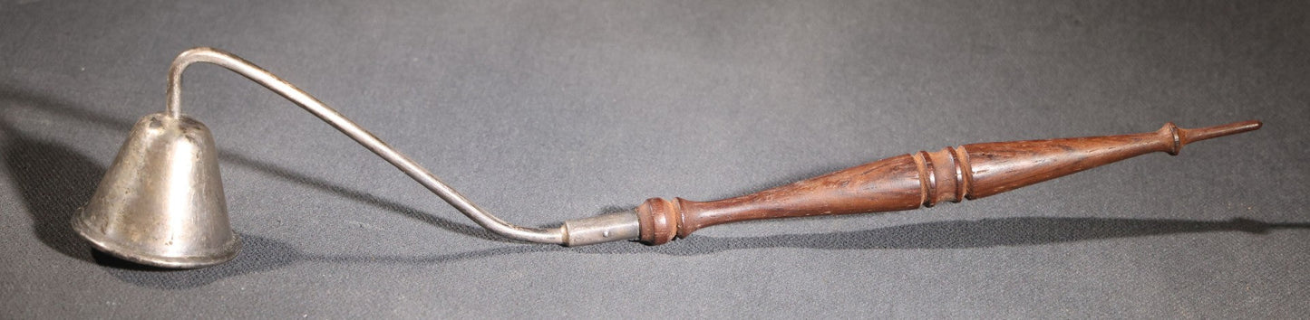 Lot 028 - Pair Of Antique Sterling Silver Candle Snuffers With Turned Wooden Handles, Sold By Gump's Of San Francisco, California, With Mark