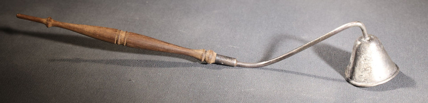 Lot 028 - Pair Of Antique Sterling Silver Candle Snuffers With Turned Wooden Handles, Sold By Gump's Of San Francisco, California, With Mark