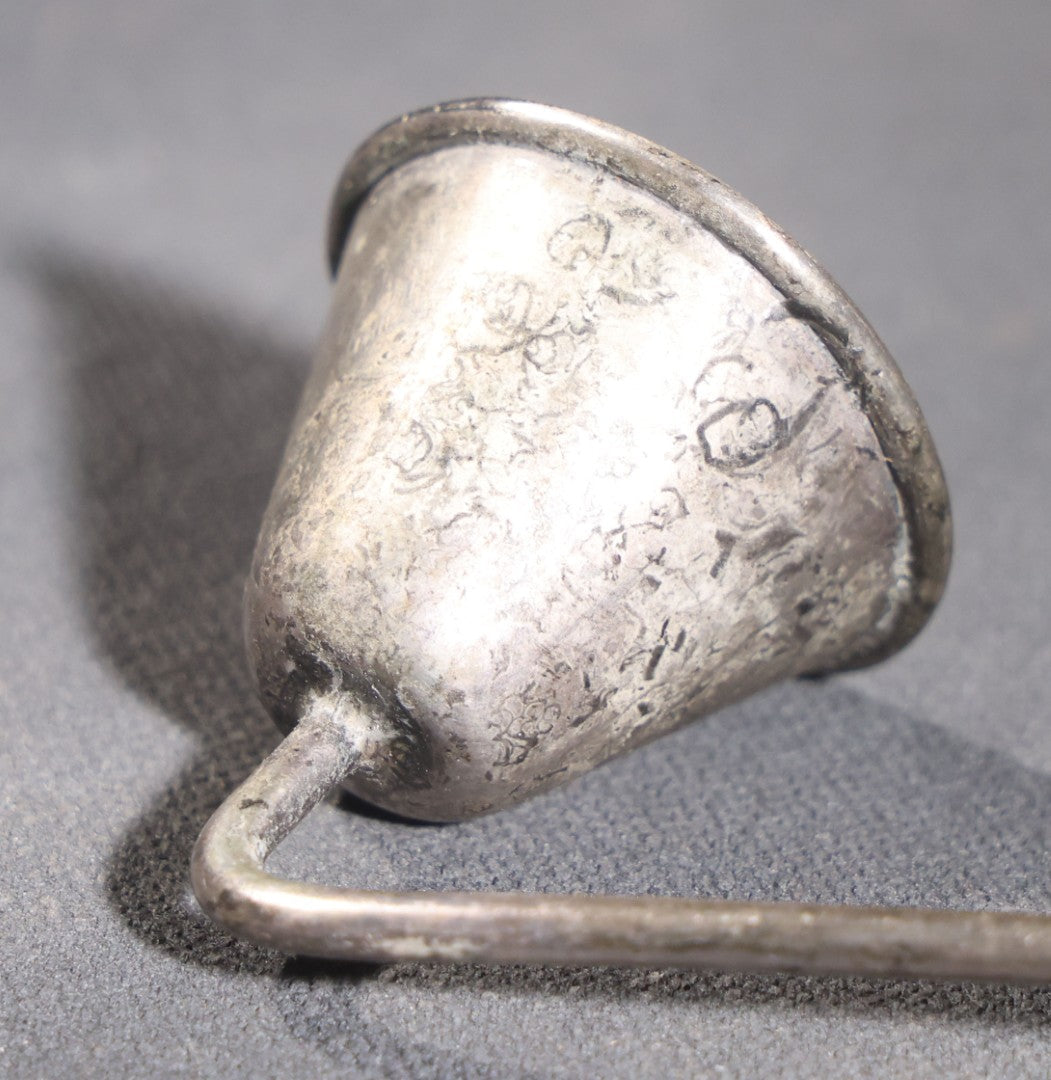 Lot 028 - Pair Of Antique Sterling Silver Candle Snuffers With Turned Wooden Handles, Sold By Gump's Of San Francisco, California, With Mark