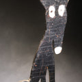 Lot 038 - Vintage Folk Art Painted Wooden Cutout Dog Doorstop, Signed John Penasack, 11-3/8" H