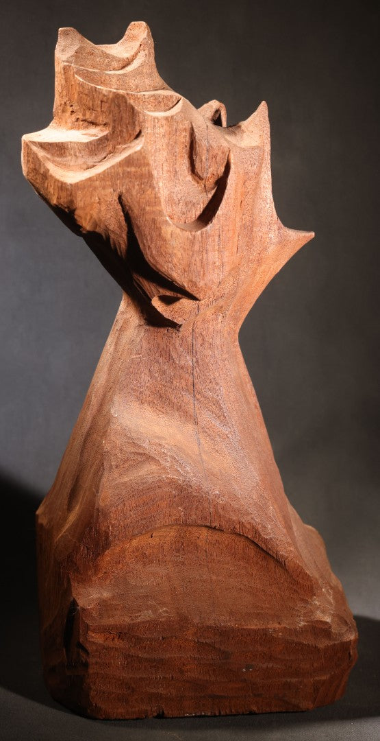 Lot 040 - Vintage Abstract Carved Mahogany Wood Sculpture By Diran Dohanian (American, 1931-2019), Labeled On Base