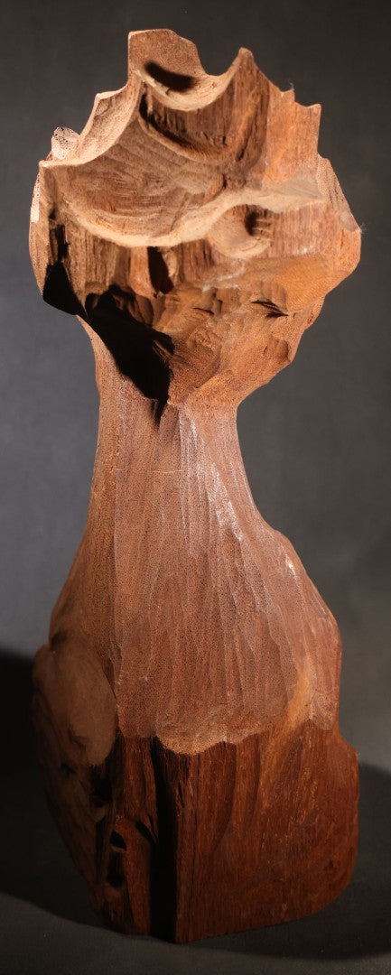 Lot 040 - Vintage Abstract Carved Mahogany Wood Sculpture By Diran Dohanian (American, 1931-2019), Labeled On Base