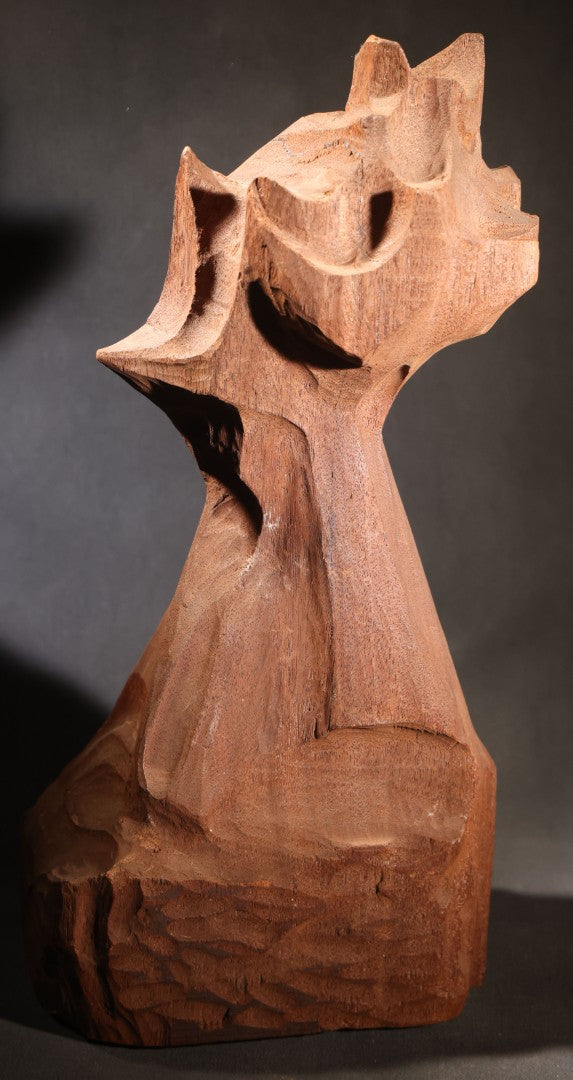 Lot 040 - Vintage Abstract Carved Mahogany Wood Sculpture By Diran Dohanian (American, 1931-2019), Labeled On Base