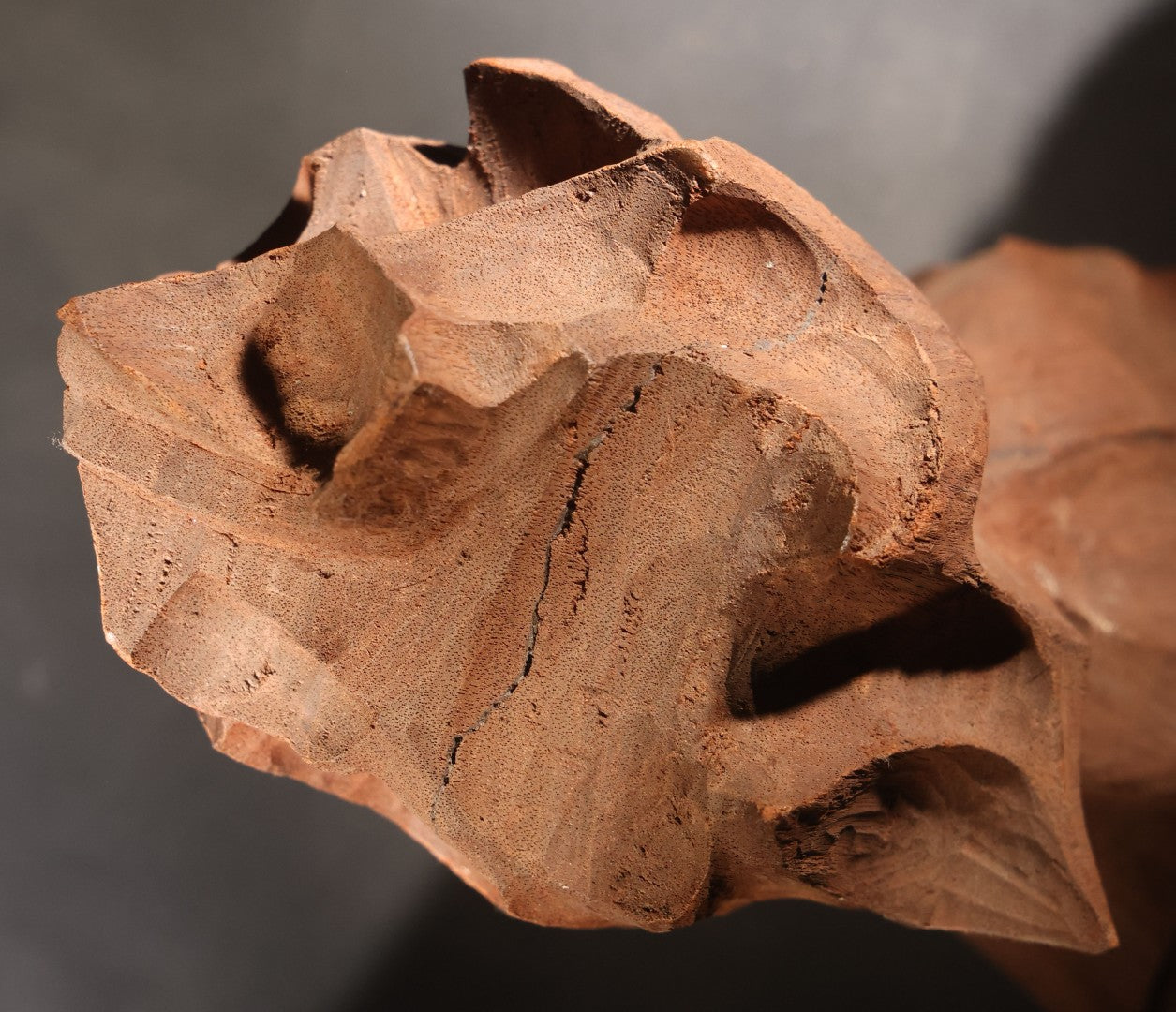 Lot 040 - Vintage Abstract Carved Mahogany Wood Sculpture By Diran Dohanian (American, 1931-2019), Labeled On Base