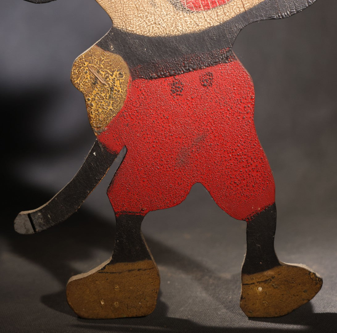 Lot 041 - Vintage Folk Art Painted Wooden Cutout Mickey Mouse Doorstop