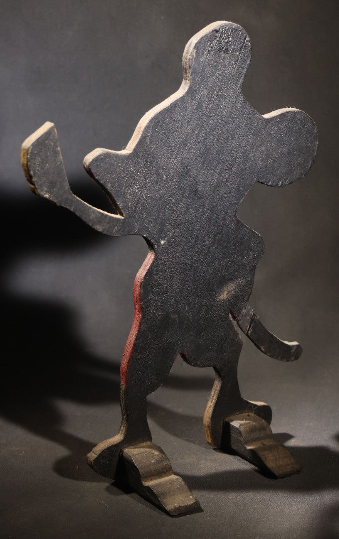 Lot 041 - Vintage Folk Art Painted Wooden Cutout Mickey Mouse Doorstop