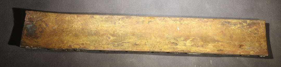 Lot 057 - Antique Bronze Printing Plate, "Jefferson" In Relief Block Letters, Milled Surface, Bowed, 16-1/4" L