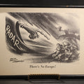 Lot 058 - Vintage Framed WWII-Era Philco Corporation Anti-Axis Propaganda Print, "There's No Escape!" Caricatures Of Hitler, Mussolini, And Tojo Routed By Radar Beam, Illustration By Crawford, Copyright 1943, Note No Glass In Frame, 18-3/4" x 12-3/4"