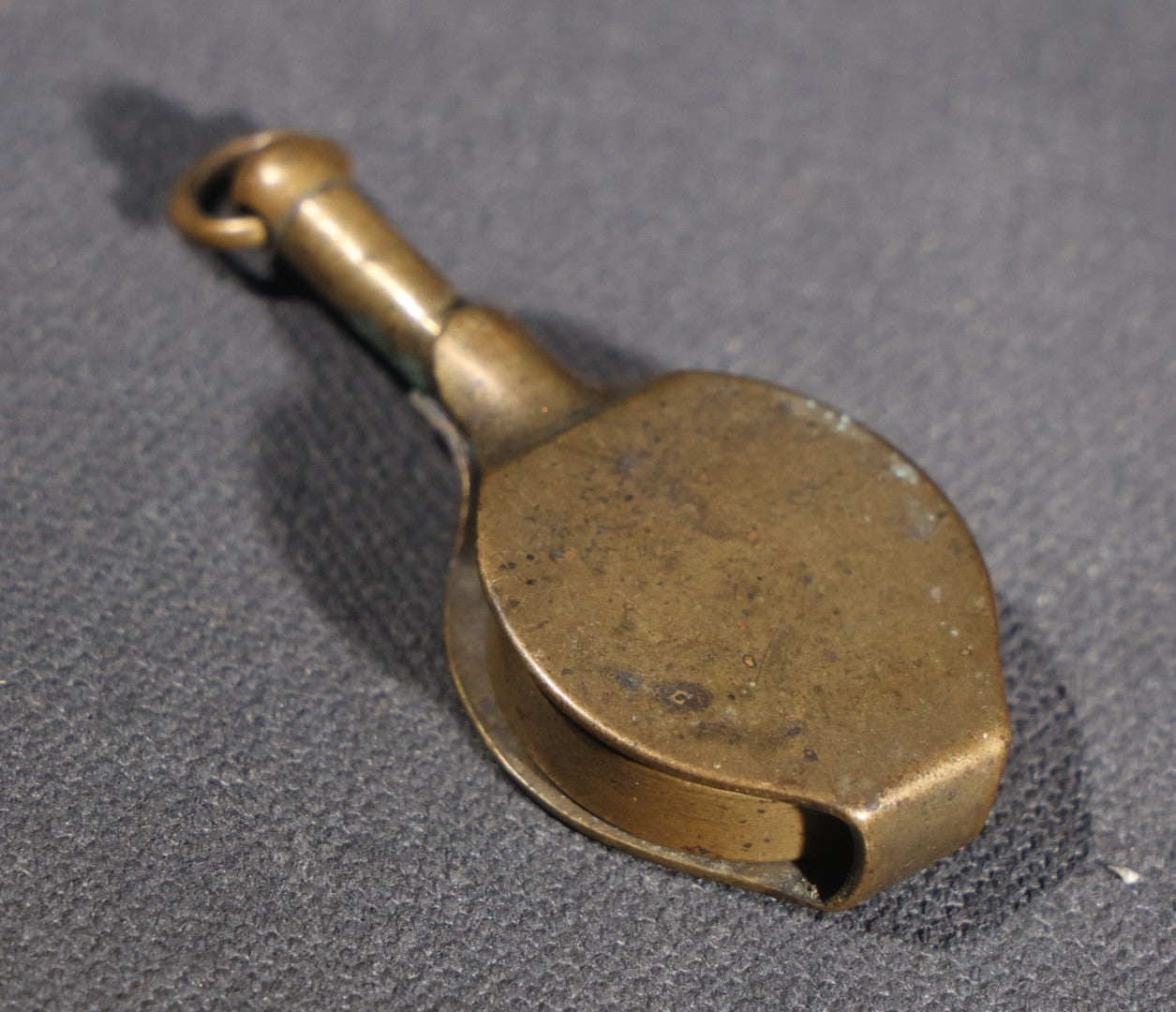 Lot 082 - Antique Brass Folding Pocket Loupe Magnifying Glass With Swivel Ring