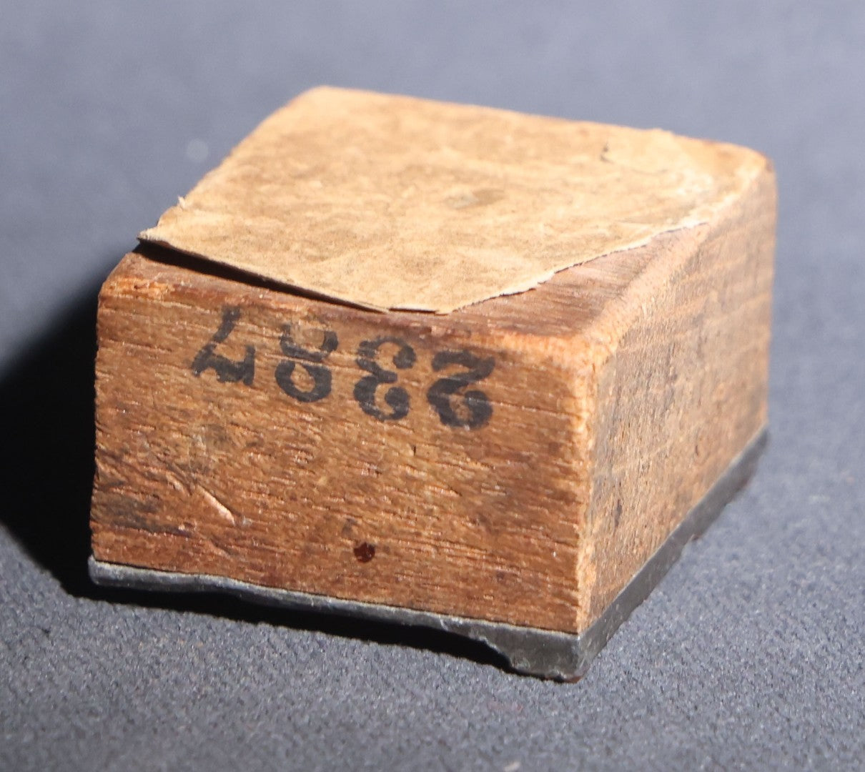 Lot 088 - Antique "Black Cat" Advertising Letterpress Printing Block, Copper On Wood, Cat In Circle, Numbered 2887