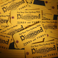 Lot 090 - Grouping Of 19 Antique Diamond Tires And Tubes Advertising Shipping Tags, F.J. Chadborn, Plainfield, New Hampshire, Denney Tag Co., West Chester, Pennsylvania