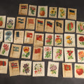 Lot 092 - Grouping Of 45 Antique Cigarette Tobacco Silk Premiums, Flowers, Fruits, And Flags, Zira Cigarettes, Nebo Cigarettes, And Egyptienne Straights Cigarettes, Factory No. 7, 5th District, New Jersey