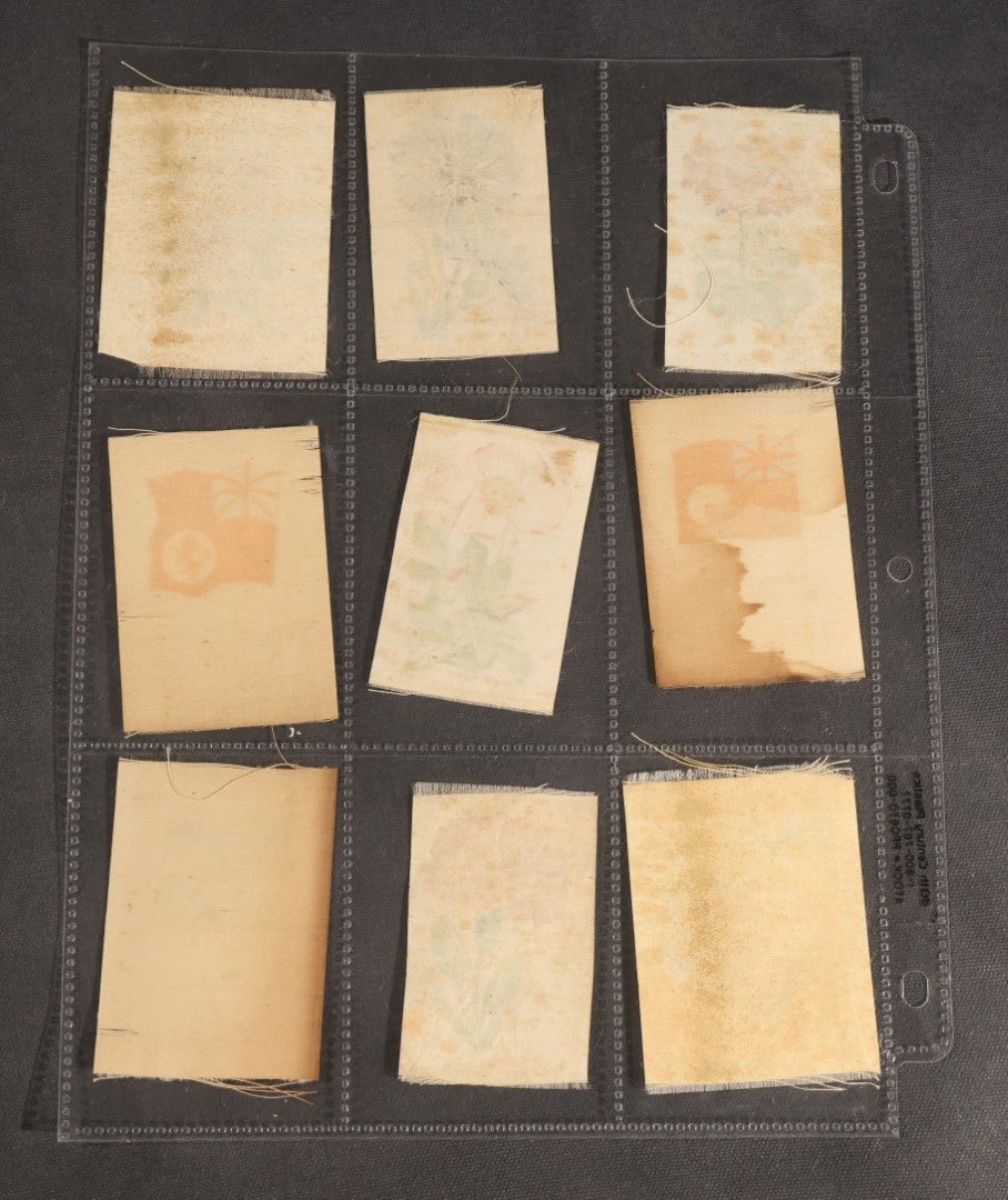 Lot 092 - Grouping Of 45 Antique Cigarette Tobacco Silk Premiums, Flowers, Fruits, And Flags, Zira Cigarettes, Nebo Cigarettes, And Egyptienne Straights Cigarettes, Factory No. 7, 5th District, New Jersey